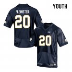 Notre Dame Fighting Irish Youth C'Bo Flemister #20 Navy Under Armour Authentic Stitched College NCAA Football Jersey WEA5399SU